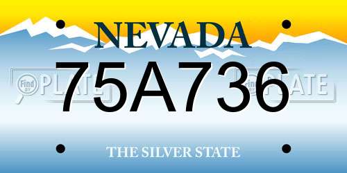 75A736 Nevada License Plate