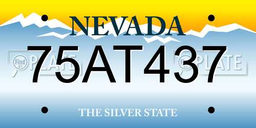 75AT437 Nevada License Plate