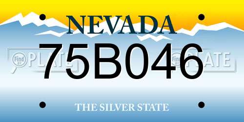 75B046 Nevada License Plate