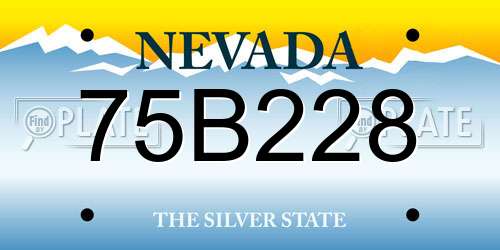 75B228 Nevada License Plate