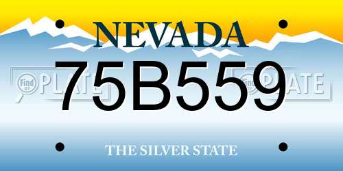 75B559 Nevada License Plate