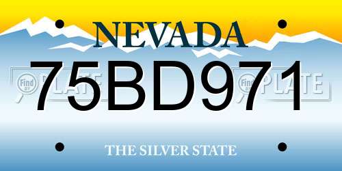 75BD971 Nevada License Plate