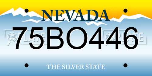75BO446 Nevada License Plate