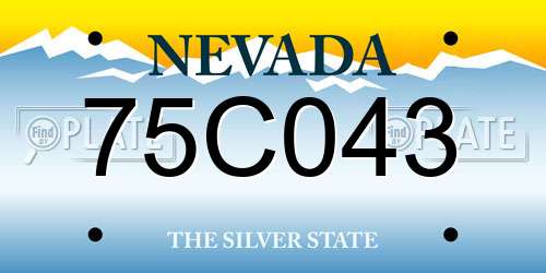 75C043 Nevada License Plate