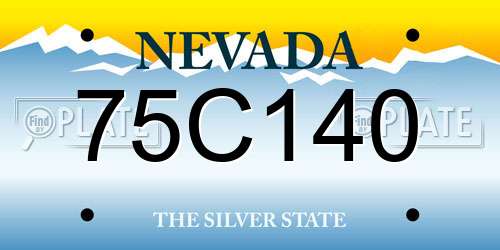 75C140 Nevada License Plate
