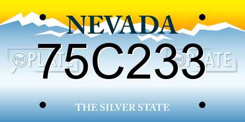 75C233 Nevada License Plate