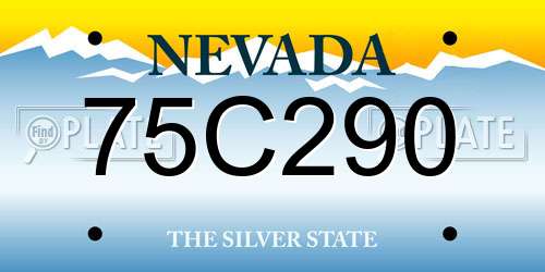 75C290 Nevada License Plate