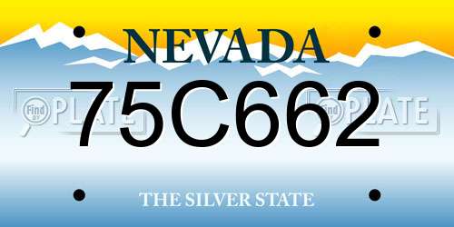 75C662 Nevada License Plate