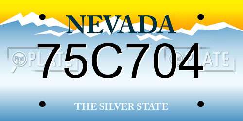75C704 Nevada License Plate