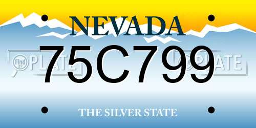 75C799 Nevada License Plate