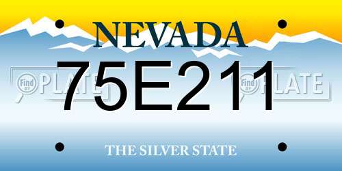 75E211 Nevada License Plate