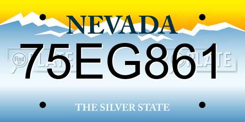 75EG861 Nevada License Plate