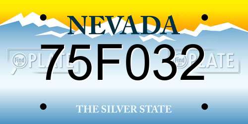 75F032 Nevada License Plate