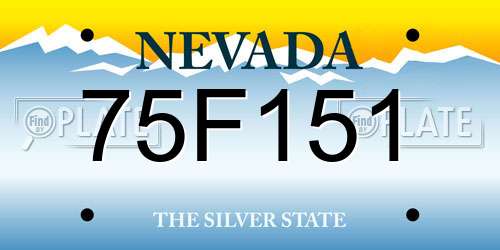 75F151 Nevada License Plate