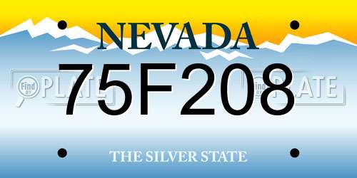 75F208 Nevada License Plate
