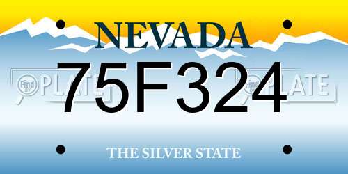 75F324 Nevada License Plate