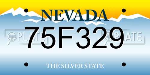 75F329 Nevada License Plate