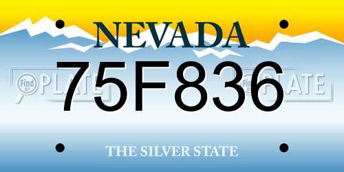 75F836 Nevada License Plate