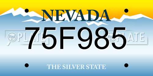 75F985 Nevada License Plate