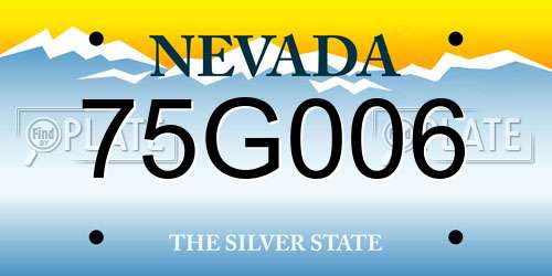75G006 Nevada License Plate