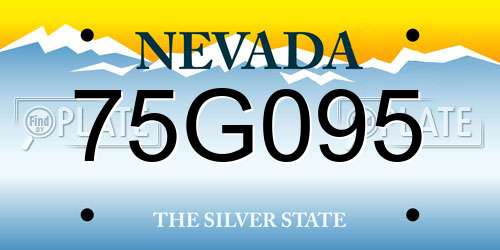 75G095 Nevada License Plate