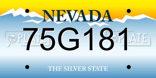 75G181 Nevada License Plate