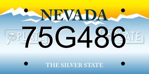 75G486 Nevada License Plate