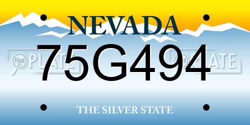 75G494 Nevada License Plate