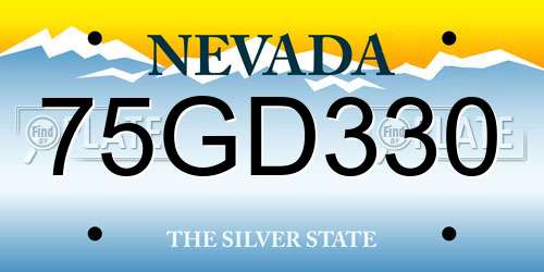 75GD330 Nevada License Plate