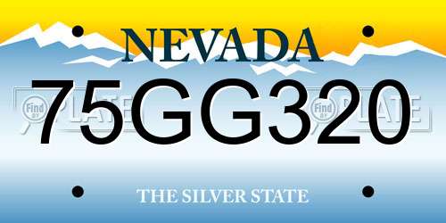 75GG320 Nevada License Plate