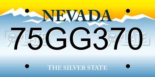 75GG370 Nevada License Plate