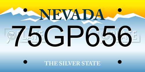 75GP656 Nevada License Plate