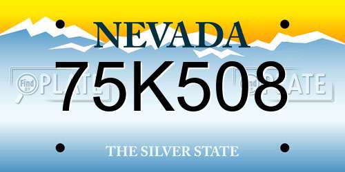 75K508 Nevada License Plate