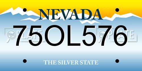 75OL576 Nevada License Plate