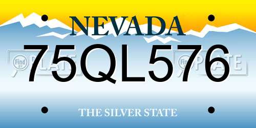 75QL576 Nevada License Plate
