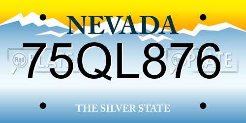 75QL876 Nevada License Plate