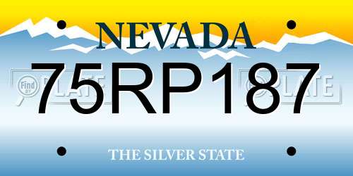 75RP187 Nevada License Plate