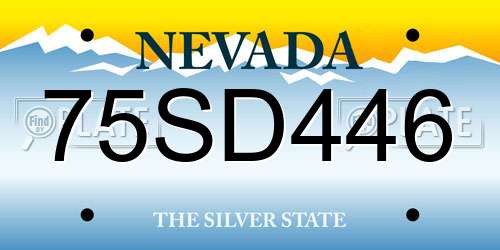 75SD446 Nevada License Plate