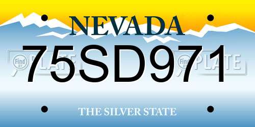 75SD971 Nevada License Plate
