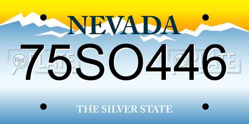 75SO446 Nevada License Plate
