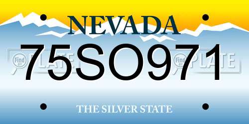 75SO971 Nevada License Plate