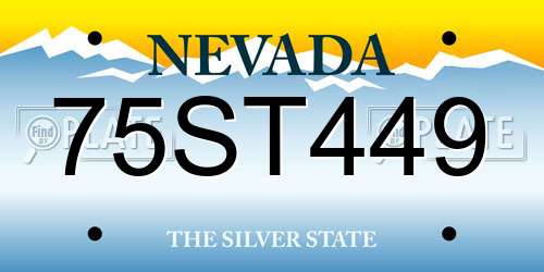 75ST449 Nevada License Plate