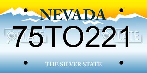 75TO221 Nevada License Plate
