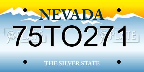 75TO271 Nevada License Plate