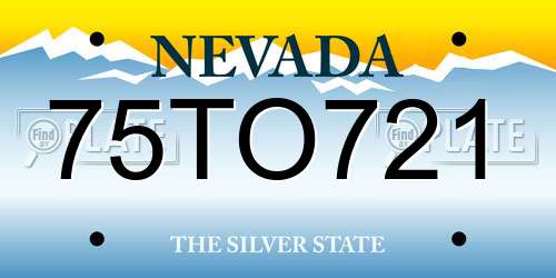 75TO721 Nevada License Plate