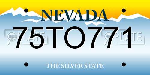 75TO771 Nevada License Plate