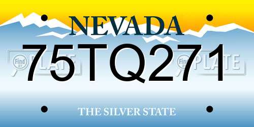 75TQ271 Nevada License Plate