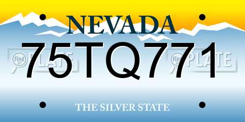 75TQ771 Nevada License Plate