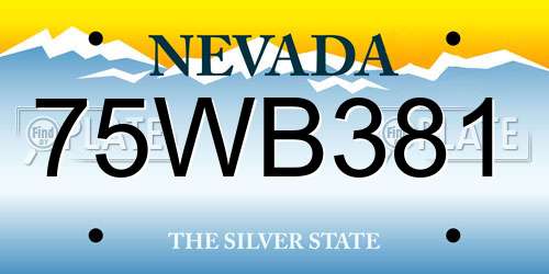 75WB381 Nevada License Plate