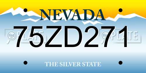 75ZD271 Nevada License Plate